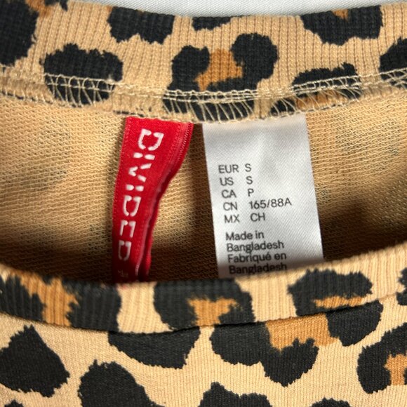 H&M Divided Animal Print Leopard Sweatshirt "Spoilt" Women’s S - Picture 4 of 6